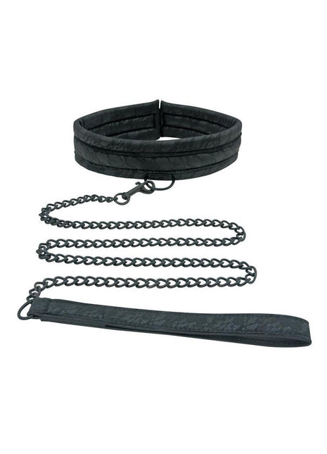 Sincerely Lace Adjustable Collar and Leash - Black - Set