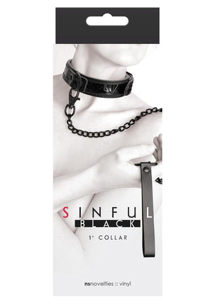 Sinful 1in Collar - Black