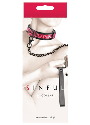 Sinful 1in Collar - Pink