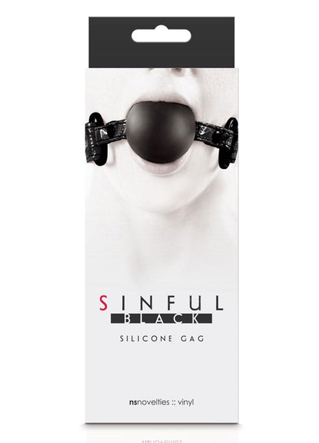 Sinful Silicone Ball Gag - Black