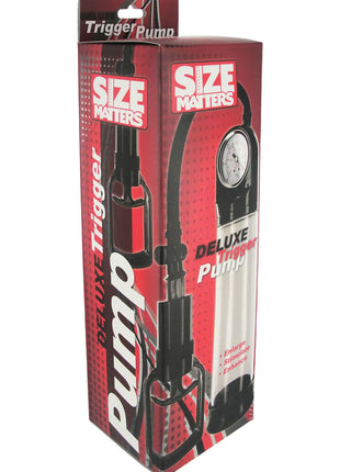 Size Matters Deluxe Trigger Penis Pump - Clear