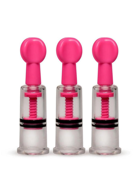 Size Matters Maxtwist Clit and Nipple Triple Sucker - Pink - Set