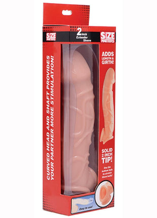 Size Matters Penis Extender Sleeve - Flesh/Vanilla - 2in