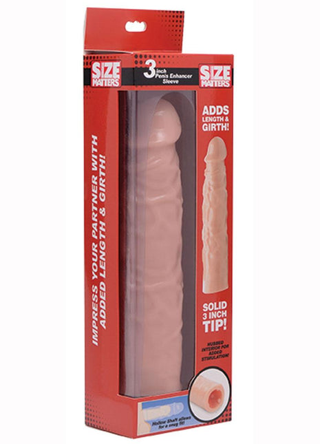 Size Matters Penis Extender Sleeve 3in - Vanila - Flesh
