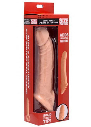 Size Matters Penis Extender Sleeve Realistic - Flesh/Vanilla - 2in
