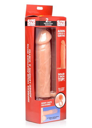 Size Matters Penis Extender Sleeve Silicone - Flesh/Vanilla - 2in
