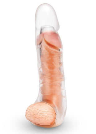 Size Up Extra Girthy Clear View Penis Extender with Ball Loop - Clear - 3in