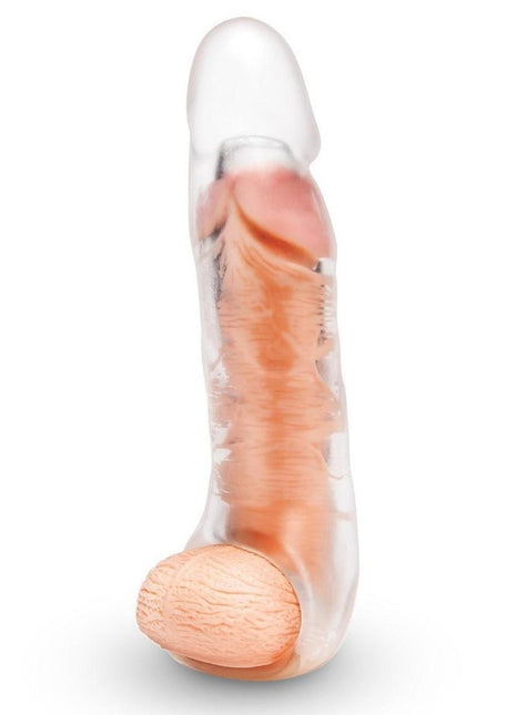 Size Up Extra Girthy Clear View Penis Extender with Ball Loop - Clear - 3in