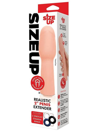 Size Up Extra Realistic Penis Extender - Vanilla - 2in