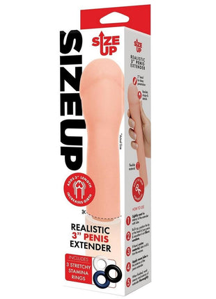 Size Up Extra Realistic Penis Extender - Vanilla - 3in