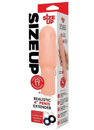 Size Up Extra Realistic Penis Extender - Vanilla - 4in