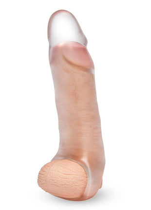 Size Up Girthy Clear View Penis Extender with Ball Loop - Clear - 2in