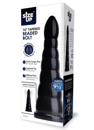 Size Up Tapered Beaded Bolt Plug - Black - 10in