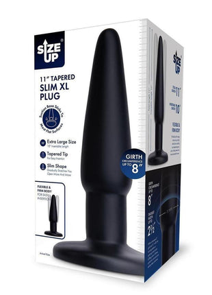 Size Up Tapered Slim XL Plug - Black - 11in