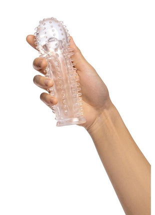 Size Up Texured Clear View Penis Extender with Ball Loop