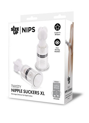 Size Up Twisty Nipple Suckers - Black/Clear - XLarge