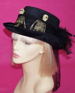 Halloween Top Hat with 3 skeletons