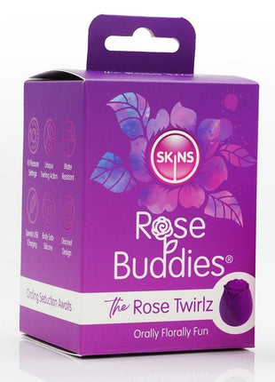 Skins Rose Buddies Rose Twirtz Rechargeable Silicone Clitoral Vibrator - Purple