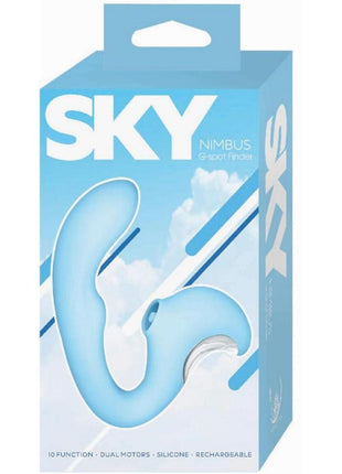 Sky Nimbus G-Spot Finder Rechargeable Silicone Vibrator - Blue
