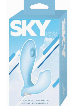 Sky Stratus Tapping Rechargeable Silicone Plug - Blue