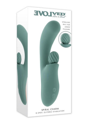 Spiral Charm Rechargeable Silicone Clitoral Stimulator - Green