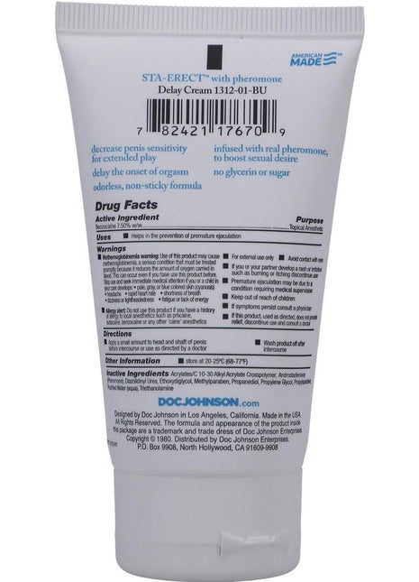 Sta-Erect Delay Cream For Men - 2oz - Bulk