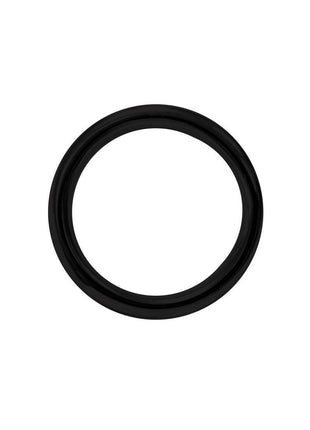 Stainless Steel Round Cock Ring - Black - 45mm