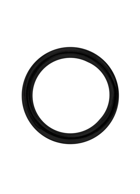 Stainless Steel Round Cock Ring - Black - 45mm