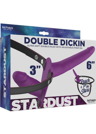 Stardust Double Dickin Silicone Double Dildo Strap-On - Purple