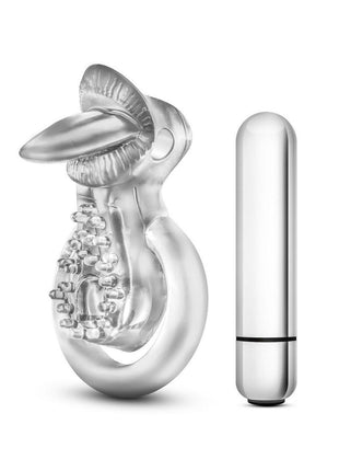 Stay Hard Vibrating Tongue Ring - Clear/Silver
