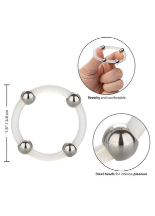 Steel Beaded Silicone Cock Ring