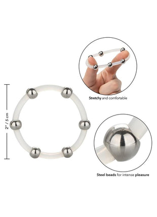 Steel Beaded Silicone Cock Ring