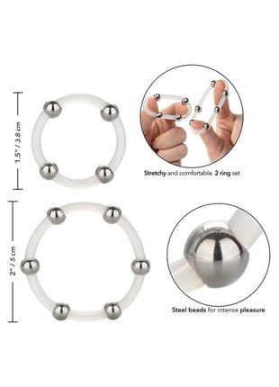 Steel Beaded Silicone Ring