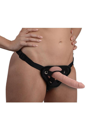 Strap-U Charmed Silicone Dildo with Harness - Vanilla - 7.5in