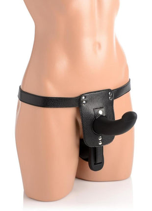 Strap U Double Take Double Penetration Rechargeable Silicone Vibrating Strap-On Harness