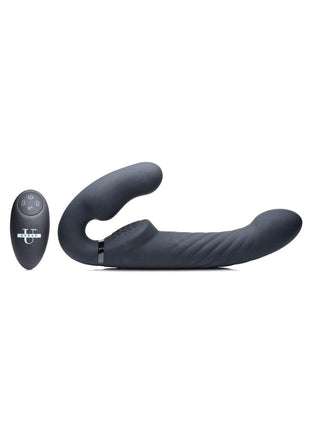 Strap U Ergo-Fit Twist Silicone Inflatable Rechargeable Strapless Strap-On - Black
