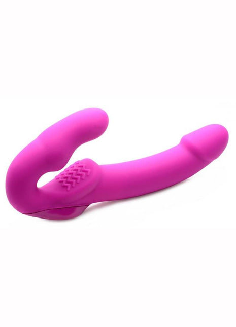 Strap U Evoke Super Charged Rechargeable Silicone Vibrating Strapless Strap-On - Pink