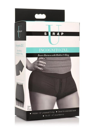 Strap U Incognito Boxer Harness with Hidden O-Ring - Black - XXLarge