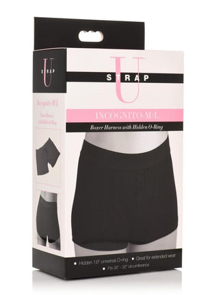 Strap U Incognito Boxer Harness with Hidden O-Ring - Black - Large/Medium