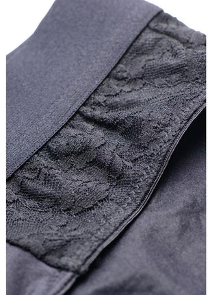 Strap U Lace Envy Black Crotchless Panty Harness - S/M