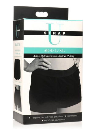 Strap U Mod Active Style Harness + Built In O Ring - Black - Large/XLarge