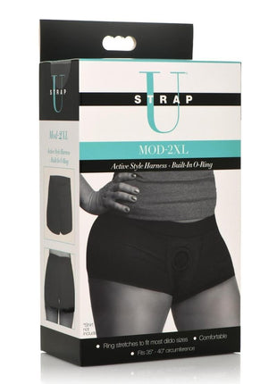 Strap U Mod Active Style Harness + Built In O Ring - Black - XXLarge