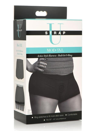 Strap U Mod Active Style Harness + Built In O Ring - Black - 3XLarge