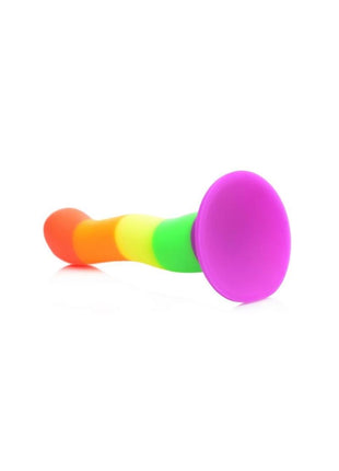 Strap U Proud Rainbow Silicone Dildo with Harness