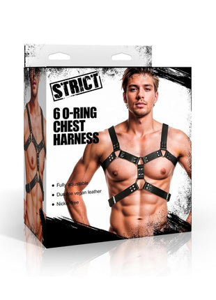 Strict 6 O-Ring Chest Harness - Black/Metal