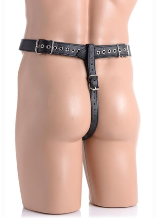 Strict Male Chastity Harness with Silicone Anal Plug