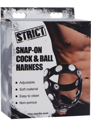 Strict Snap-On Cock and Ball Harness - Black