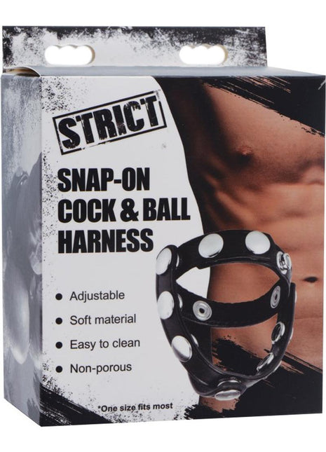 Strict Snap-On Cock and Ball Harness - Black