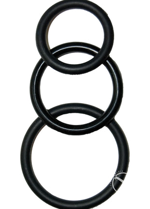 Super Silicone Cock Rings - Black - 3 Pack