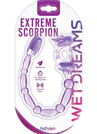 Super Xtreme Vibrating Scorpion Silicone Cock Ring Waterproof - Purple